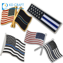 Wholesale custom design metal enamel country american flag usa lapel pin badge friendship national thin blue line flag pin